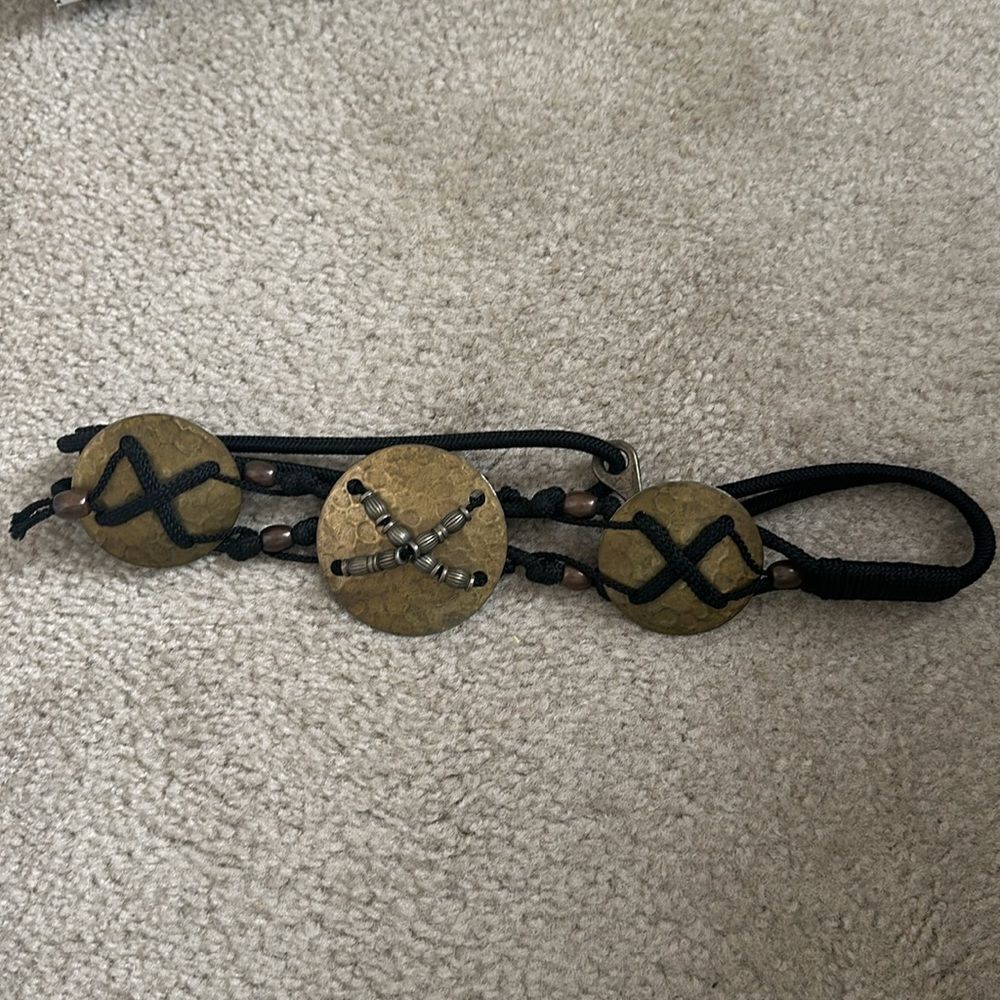 Vintage Metal/Bead/Bungee Belt Accessory 30” M - Picture 5 of 5